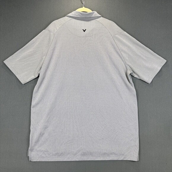 Callaway Polo Shirt Men Extra Large Gray PinDot Opti Dri Swing Tech Golf Stretch - Picture 6 of 14